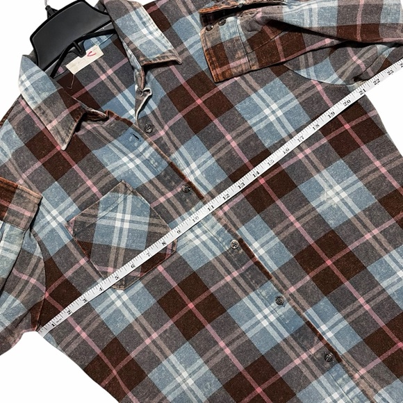 ALTAR'D STATE Plaid Long Sleeve Nashville Patch Button Down Shirt XS - Picture 10 of 16